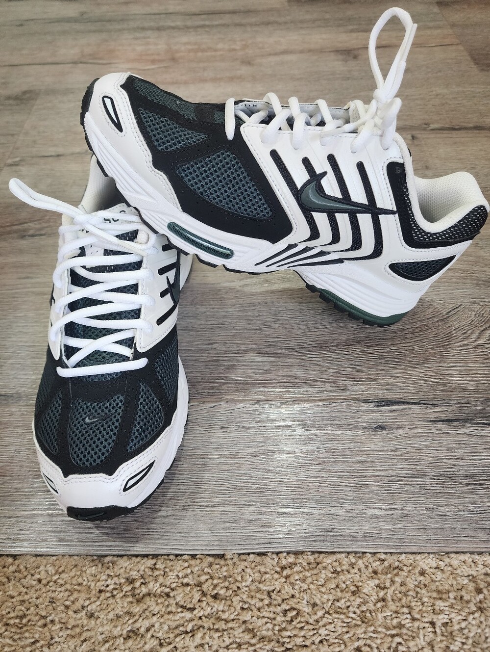 New Women Nike Air Pegasus 9 Shoes White Vintage Green Black
